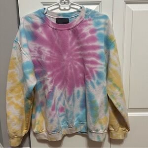 LF FIREWORK TIE DYE CREW NECK SWEATSHIRT - Pink, Yellow, Blue